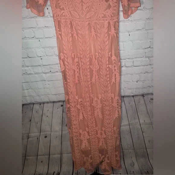 Orange Creek Long Pink floral dress size S/M - Picture 7 of 11